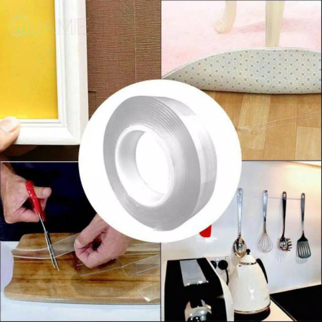 

☀LS☀ Lakban Double Tape Nano Magic Isolasi Perekat Tahan Air Reuseable Magic Nano Tape R11