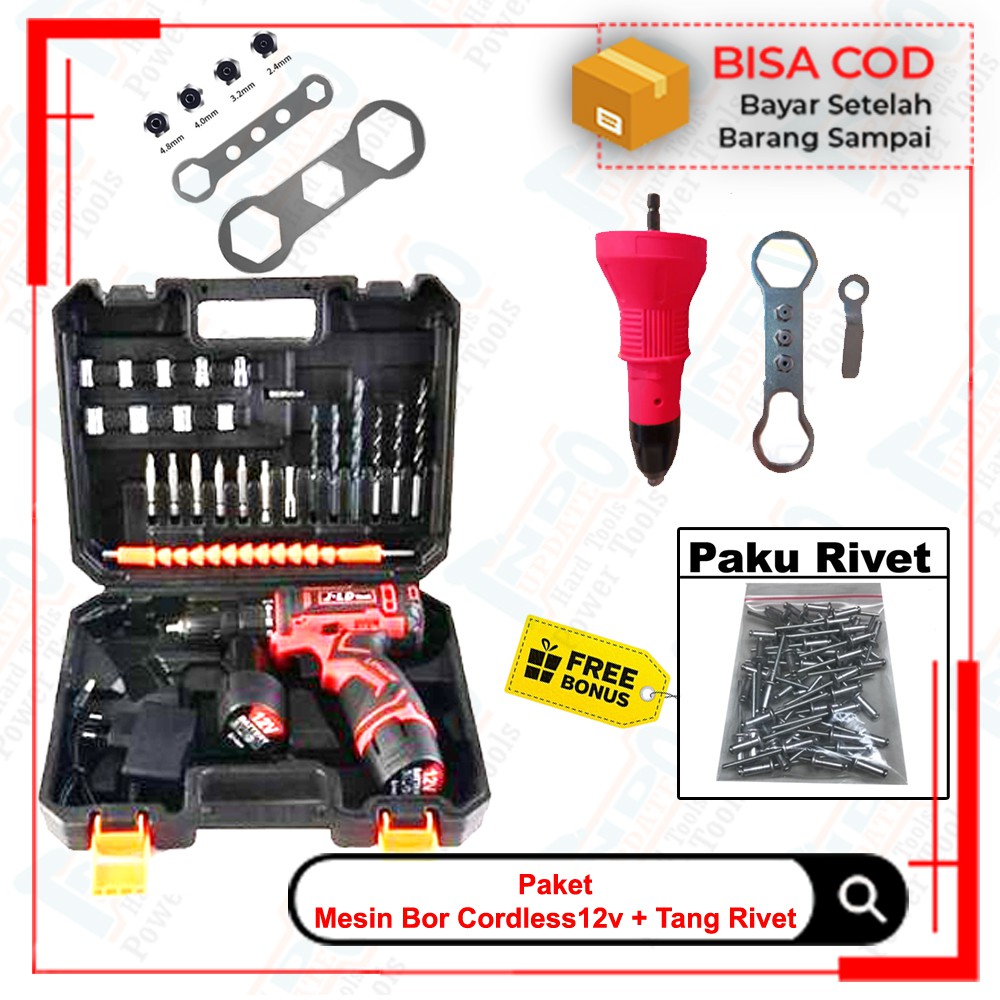 Jual Mesin Bor Tanpa Kabel Batre Batere Baterai Tanpa Listrik Kabel J12 ...