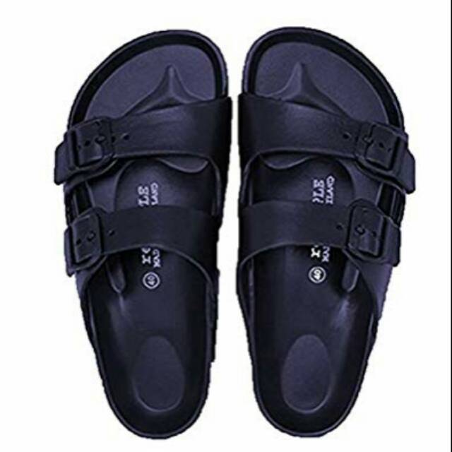 red double strap sandals