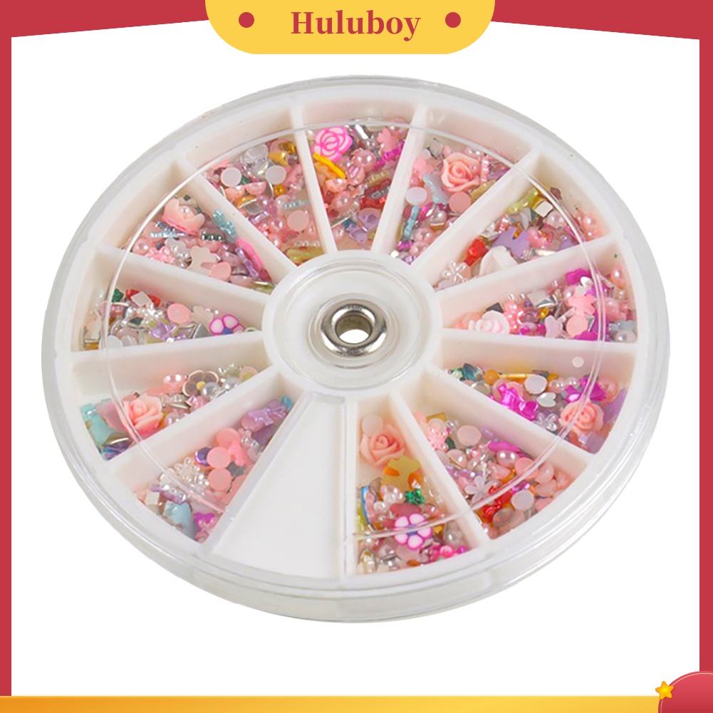 Huluboy Huluboy♡ 1200pcs Dekorasi Bunga / Pita Glitter Campur Untuk Manicure