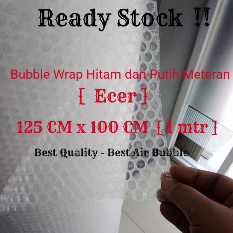 

Bubble Wrap Hitam dan Putih Meteran 125cm x 100cm / 1 mtr [ ECER ] Bubblewrap meteran Bubble.