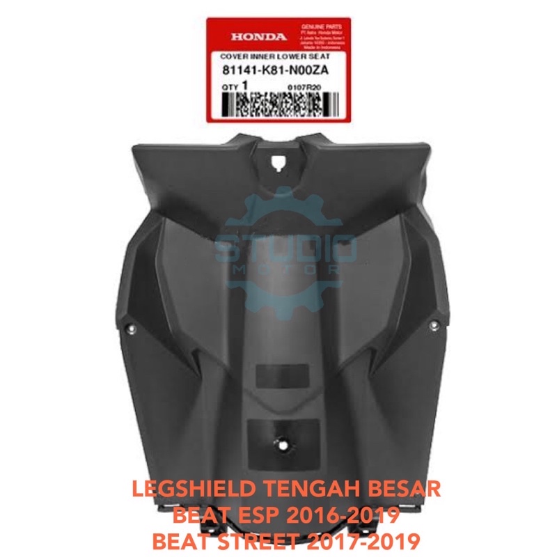 8114AK81N00 / 81141K81N00ZA Legshield / Kap Tengah  Bawah Pocket Besar Cover Inner Lower Assy New BeAT Street ESP K81 2016 2017 2018 2019