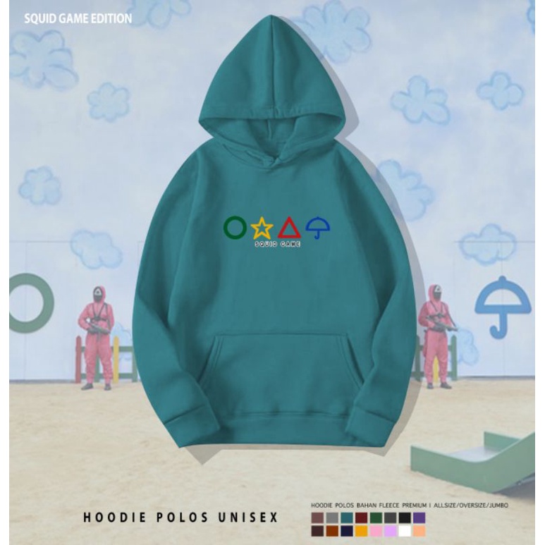 FREE CARD!!!HOODIE K-DRAMA SQUID GAME/HOODIE UNISEX SQUID GAME GAMBAR TENGAH