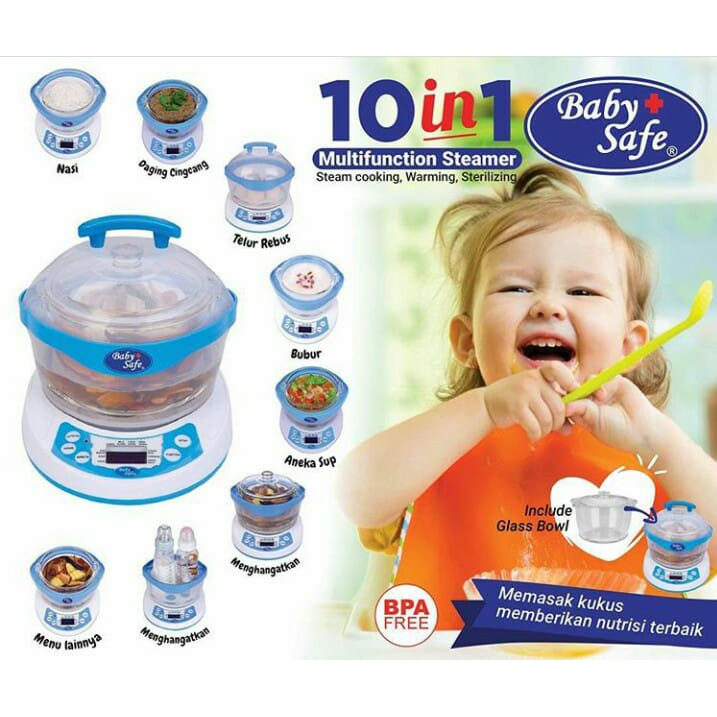 Baby Safe 10 in 1 Multifunction Steamer LB005 / Alat Pengolah Makanan Bayi