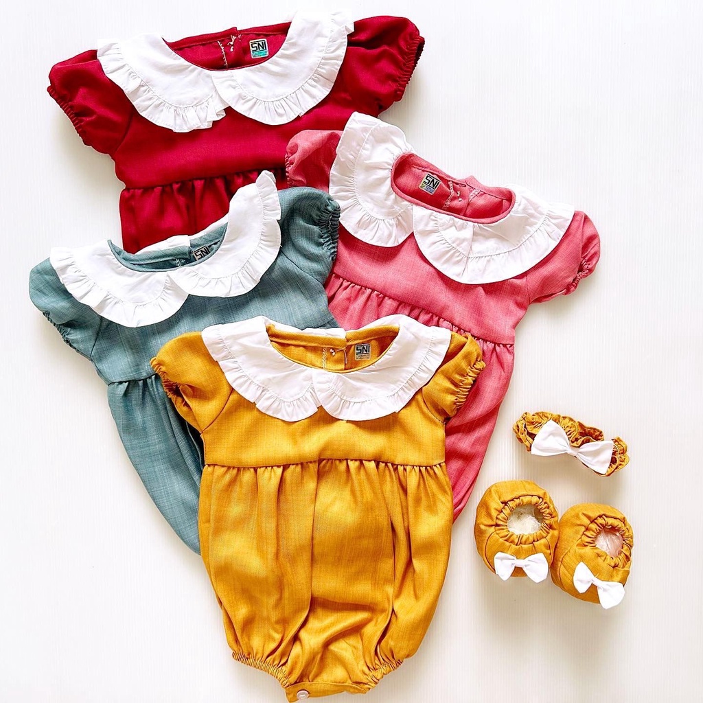 SHAHIA CELLY ROSA JUMPER SET Baju Bandana Sepatu Pergi Lucu Fashion Anak Bayi Perempuan Cewek Terbaru Terlaris