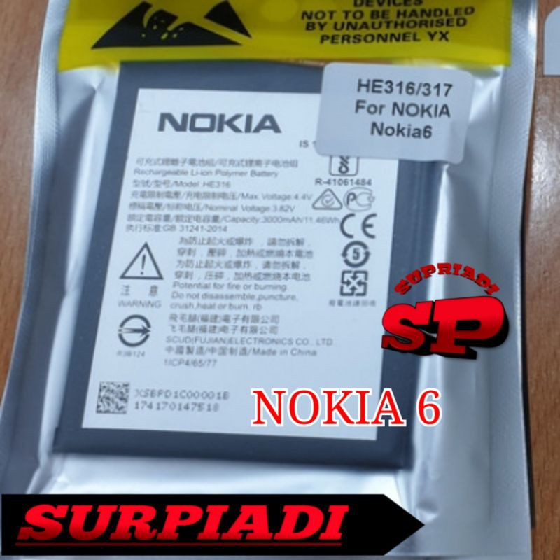 BATERAI BATRE BATREI BATTERY NOKIA 6.1 PLUS X6 HE342 TA1116 ORI NEW