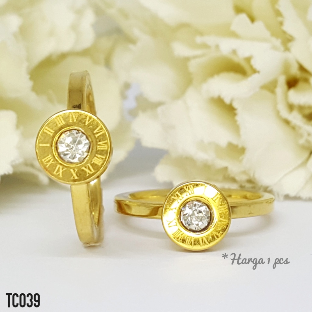 PGX Cincin Titanium Couple Silver Tunangan Aksesoris Fashion Perhiasan Anti Karat - TC039