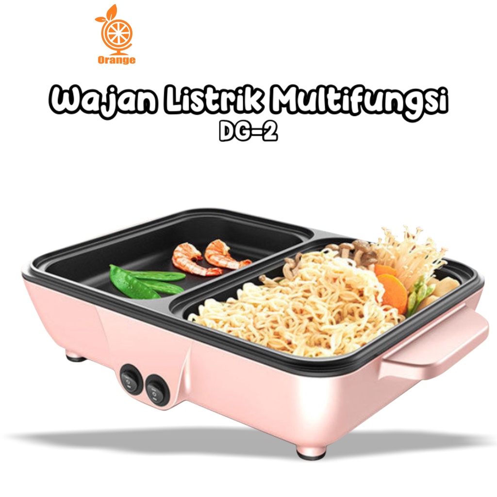 Pemanggang Electric Pot Steamboat &amp; Grill Pan BBQ Shabu Elektrik Peralatan Masak Penggorengan Pemanggang Listrik-Alat Panggang Serbaguna