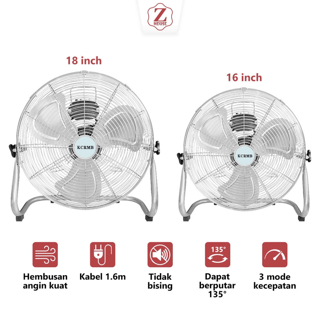 Kipas Angin Lantai Tornado Fan 18&quot; Floor Fan 18 Inch Kipas Angin Meja Lantai Kipas Angin High Velocity Kipas Angin Lantai Tornado Deluxe 18&quot; Original Kipas Angin Meja Duduk Lantai Desk Fan Industri Industrial Floor Fan Kipas Angin Lantai 18 Inci