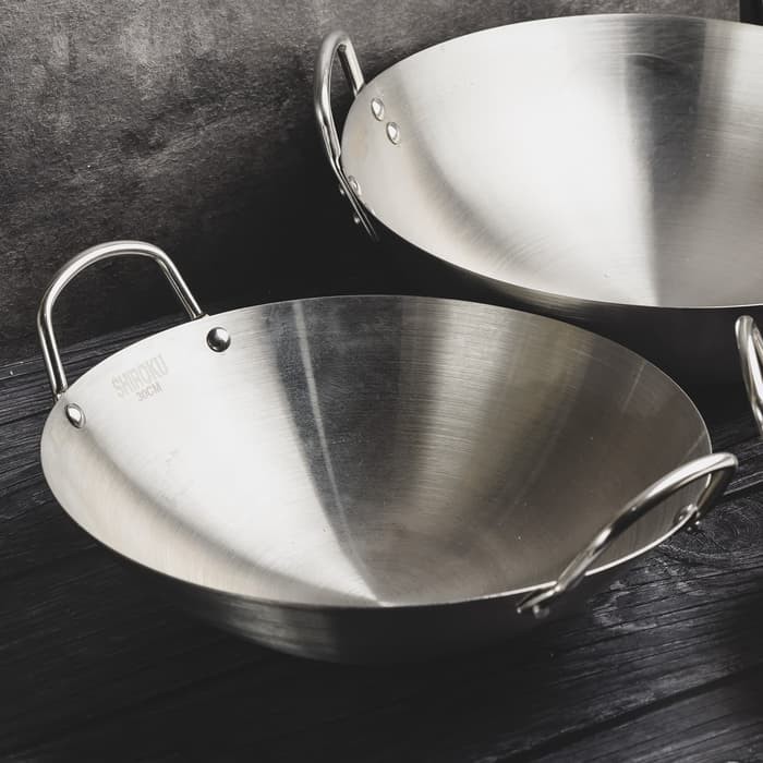 SHIROKU Wajan Kuping Stainless Steel 32 cm ASLI