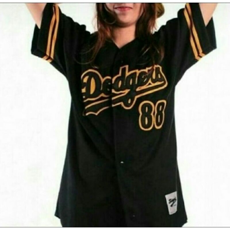 jersey baseball custom DODGERS BLACK GOLD ORIGINAL BEBAS REQUEST