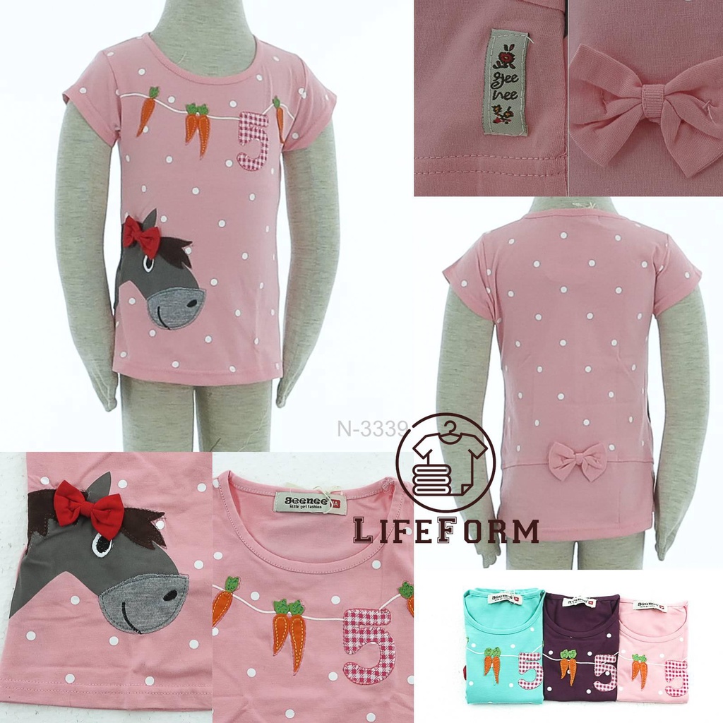 Kaos Oblong Anak wanita Lengan Panjang Geenee[N3339]