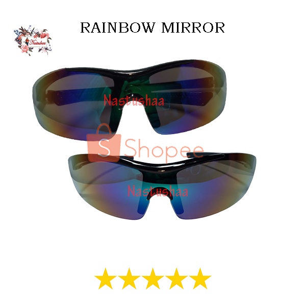 (READY COD) Kacamata Santai Bersepeda Outdoor Sport Lensa Mirror Sunglasses Man / Woman Kaca mata Sepeda Sporty Wraparounds