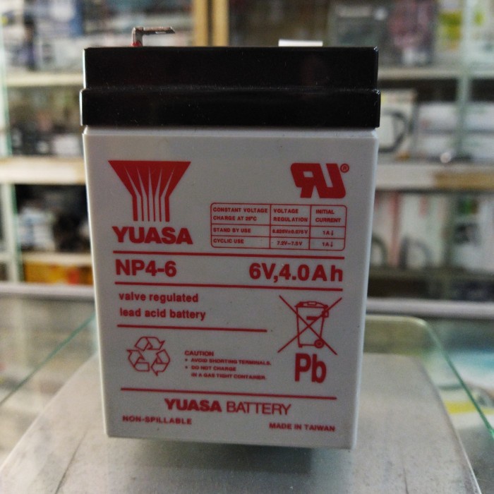 Aki kering Accu VRLA Yuasa 6v 4Ah 6 volt 4 ampere