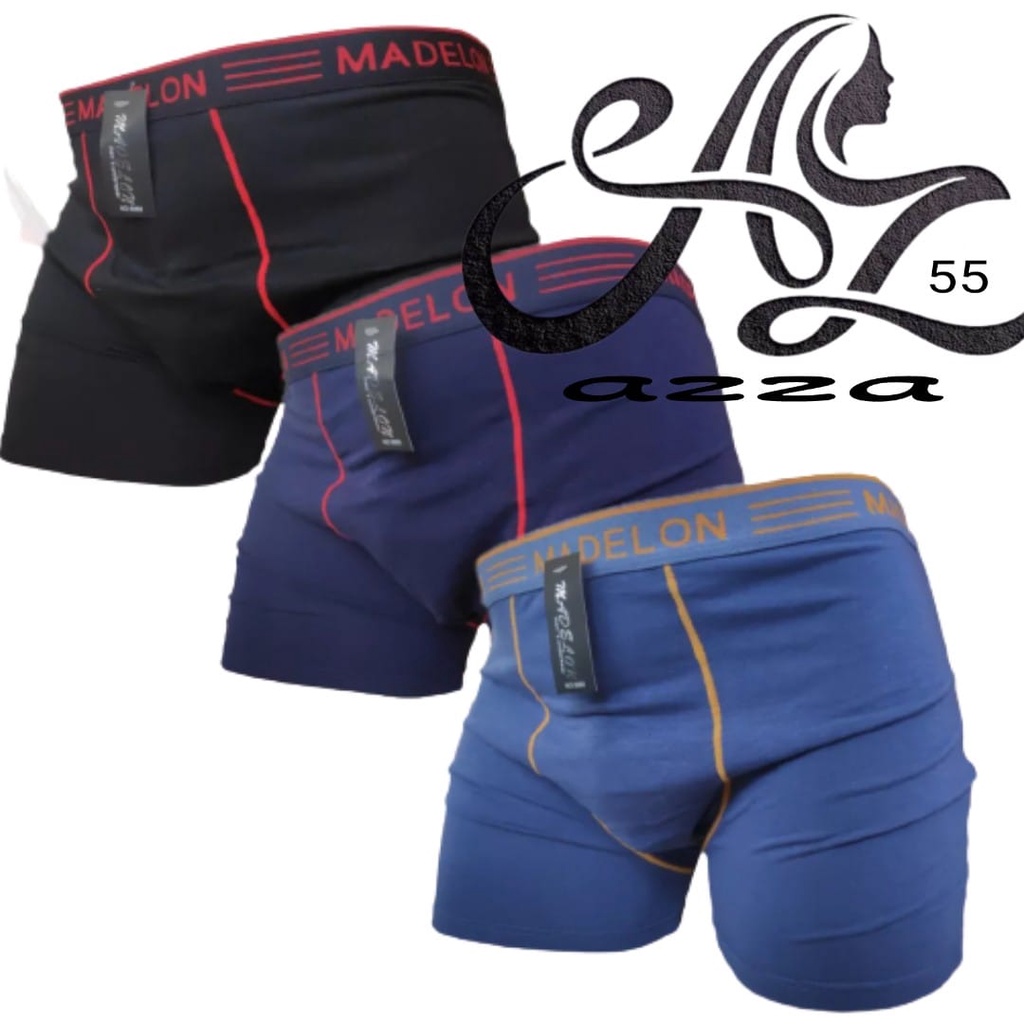 Celana dalam pria model Boxer madelon katun 8880 isi 3 pcs