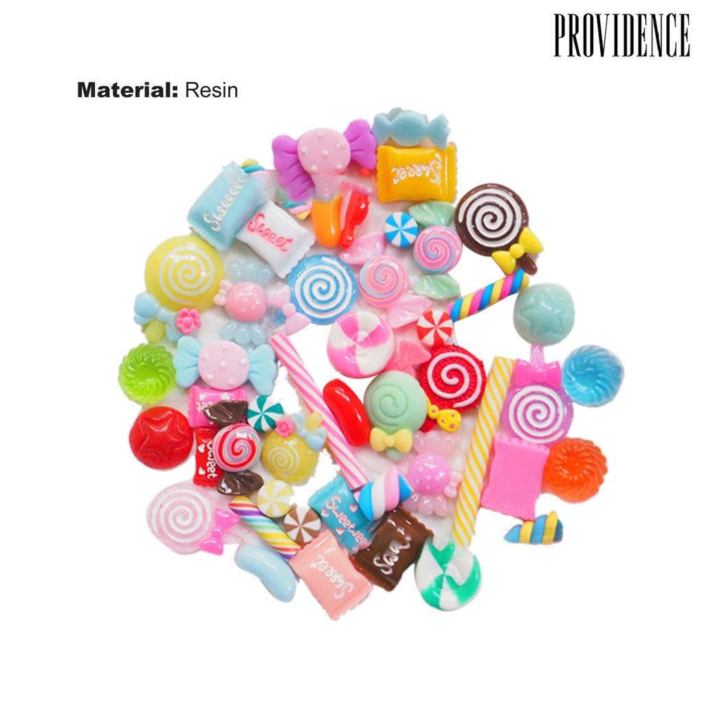 Providence 30Pcs/50Pcs/100Pcs Soft 3D Nail Ornament DIY Resin Nail Charm Candy Mixed Acrylic Tips Decoration for Manicure