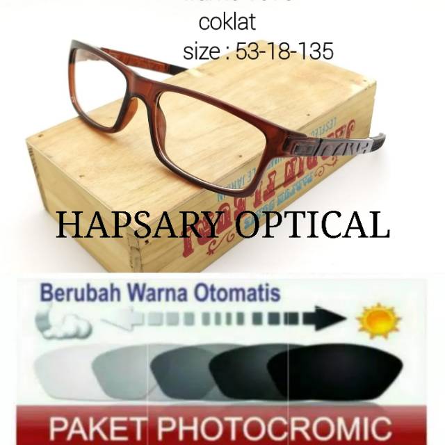 Paket Hemat Frame Kacamata Sporty Free Lensa Photocromic Anti UV, Kaca mata Minus Anti Radiasi