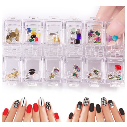 Kotak box aksesoris nailart nail art acc box rhinestone swarovski Produk Good Quality