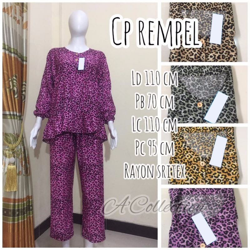 SETELAN PIYAMA MOTIF MACAN RAYON