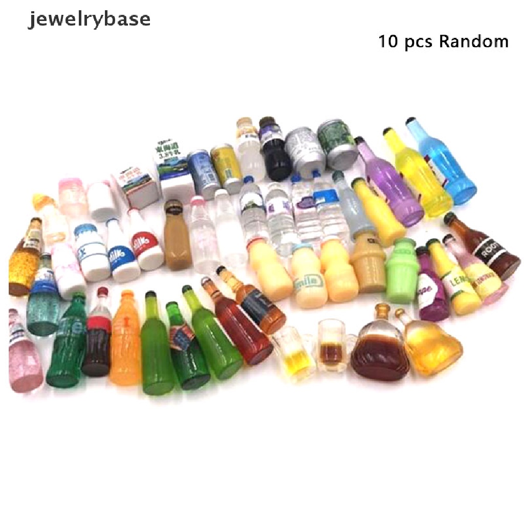 Base 10Pcs / Set Mainan Miniatur Minuman / Makanan Untuk Aksesoris Rumah Boneka