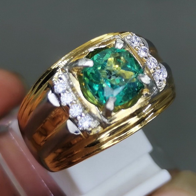 Cincin Batu Permata Hijau Green Topaz Natural