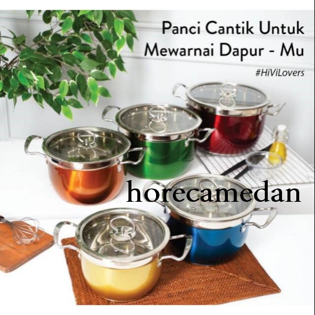 Panci set Vicenza V510 / Panci warna warni stainless