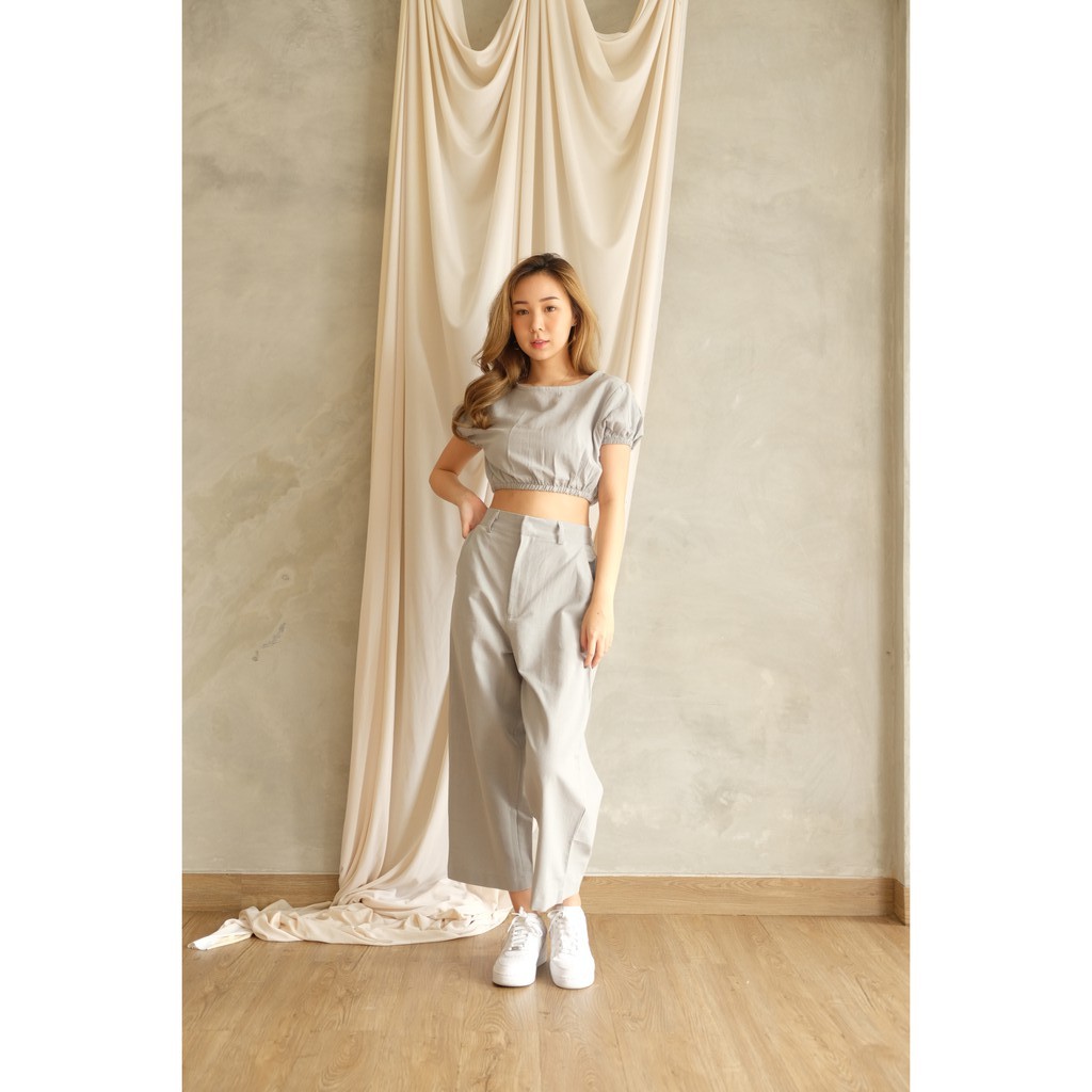 Renee Set - Atasan Celana Setelan Wanita Crop Top