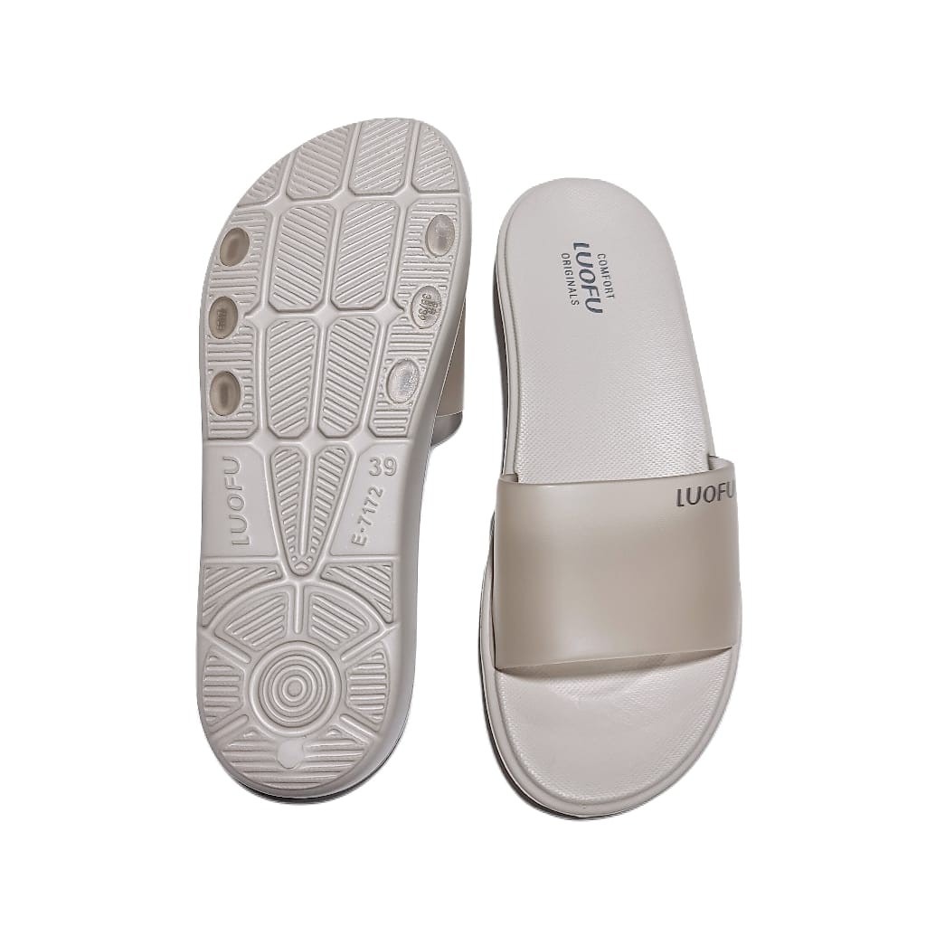 LUOFU ORIGINAL jelly sandal karet empuk murah wanita selop murah import cewek E7172A2-A20