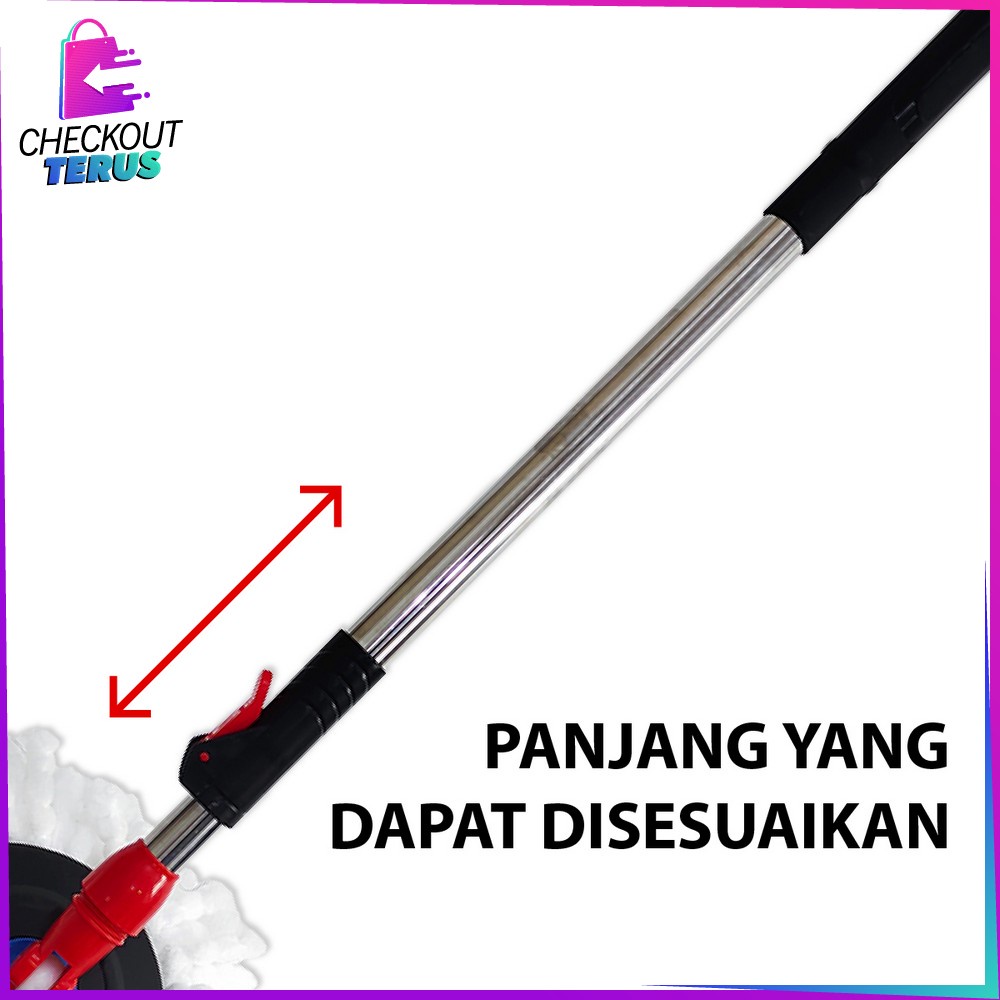 CT C526 Alat Pel Lantai Dengan Ember Serbaguna Kain Pel Spin Mop Alat Pembersih Lantai Praktis Kain Pel Spin Mop