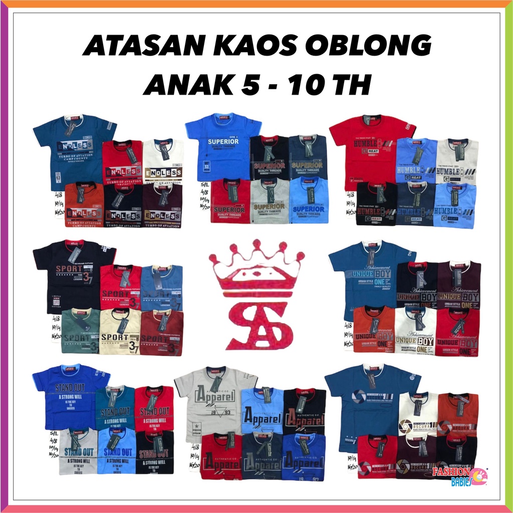 ❤ Fashionbabies ❤ ATASAN KAOS OBLONG ANAK LAKI LAKI BIG SIZE PREMIUM 5-10 TH | BAJU LENGAN PENDEK ANAK