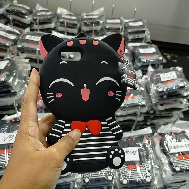 Silicon 3D case boneka kucing All type