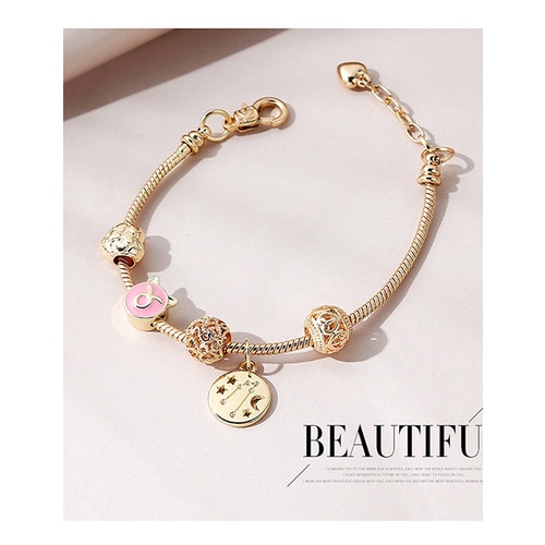 LRC Gelang Tangan Zodiak Diamond Drop Oil Love 12 Y6524X