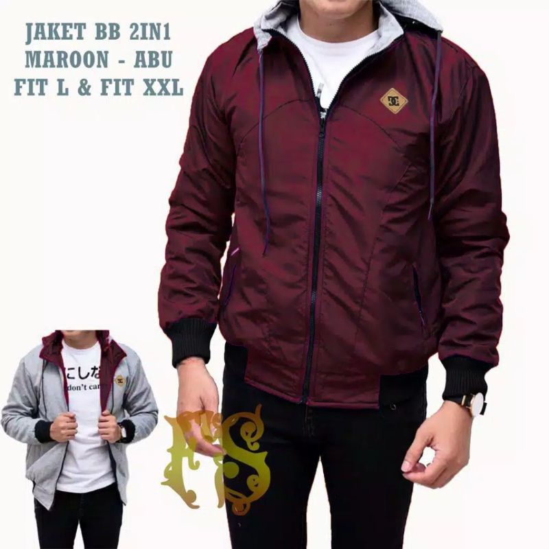 JAKET COUPLE BOLAK BALIK BAHAN PARASUT ANTI AIR PALING LARIS BAYAR DITEMPAT