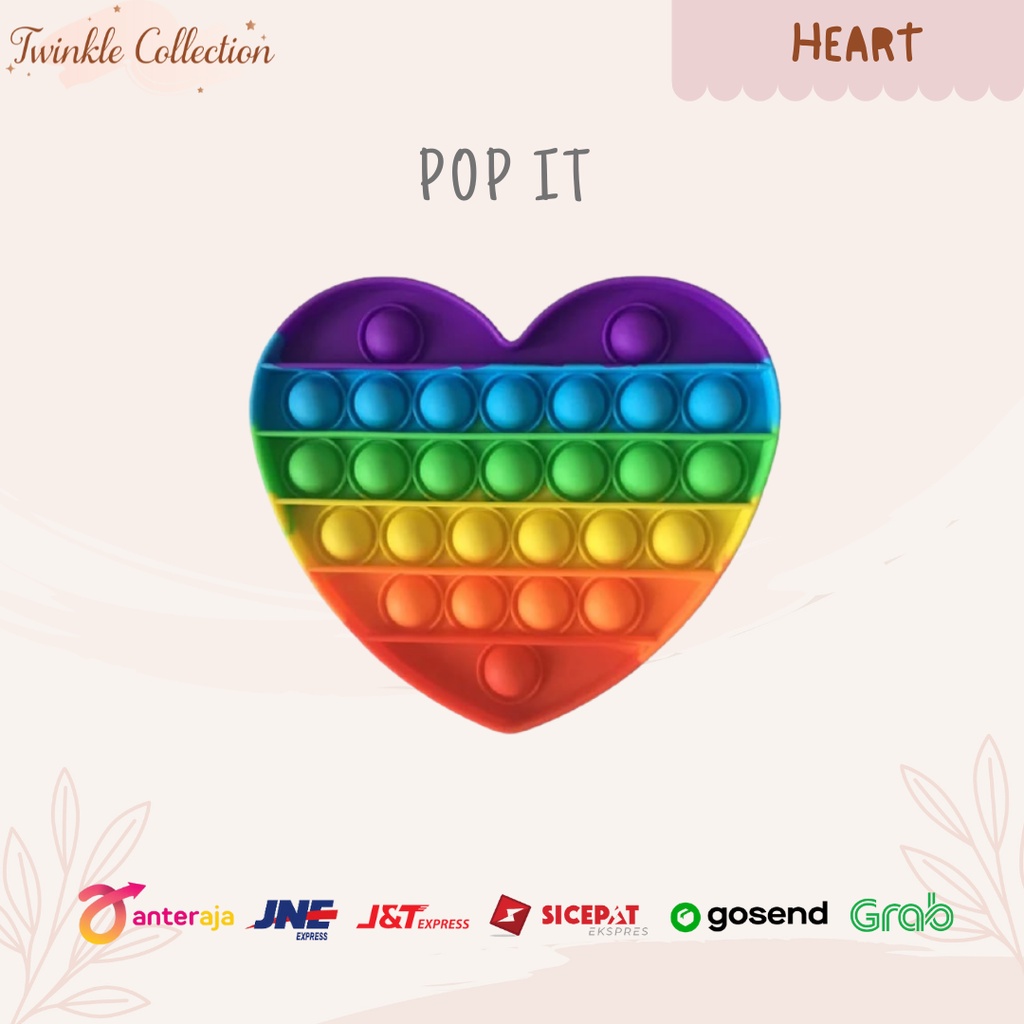 POP IT MURAH Bubble Fidget Toys Popit Rainbow Multicolor for kids Mainan Edukasi Anak Pop IT Squishy-1
