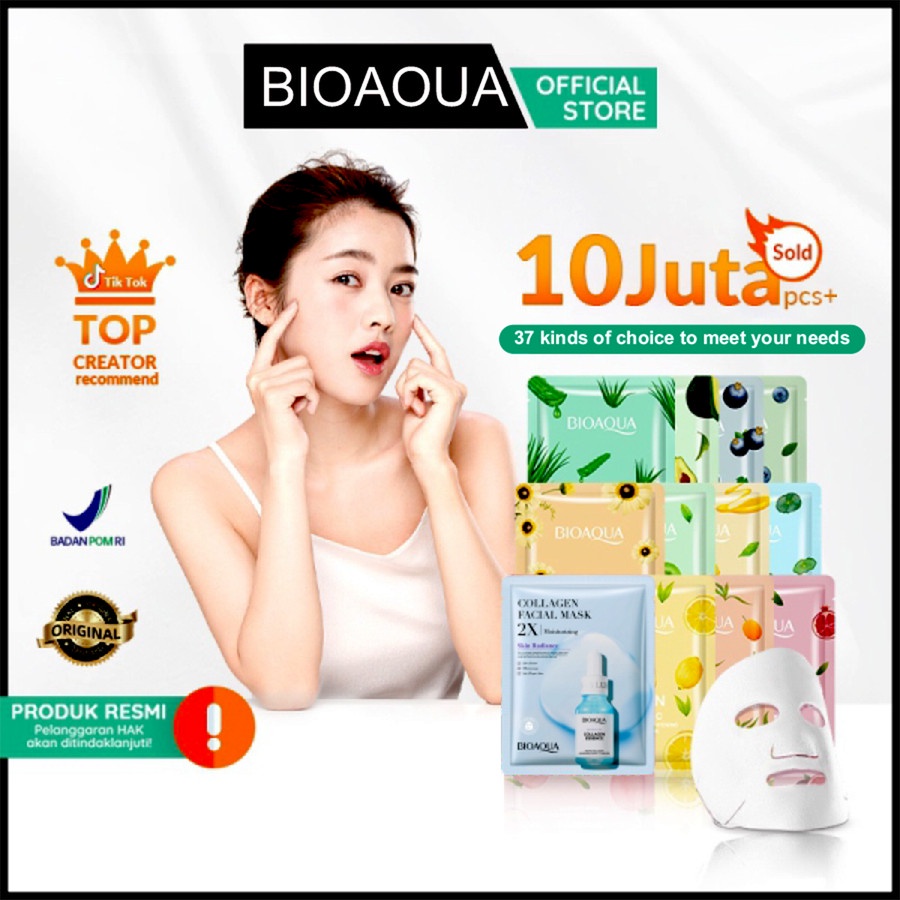 BIOAQUA SHEET MASK MASKER TISSUE SACHET BPOM