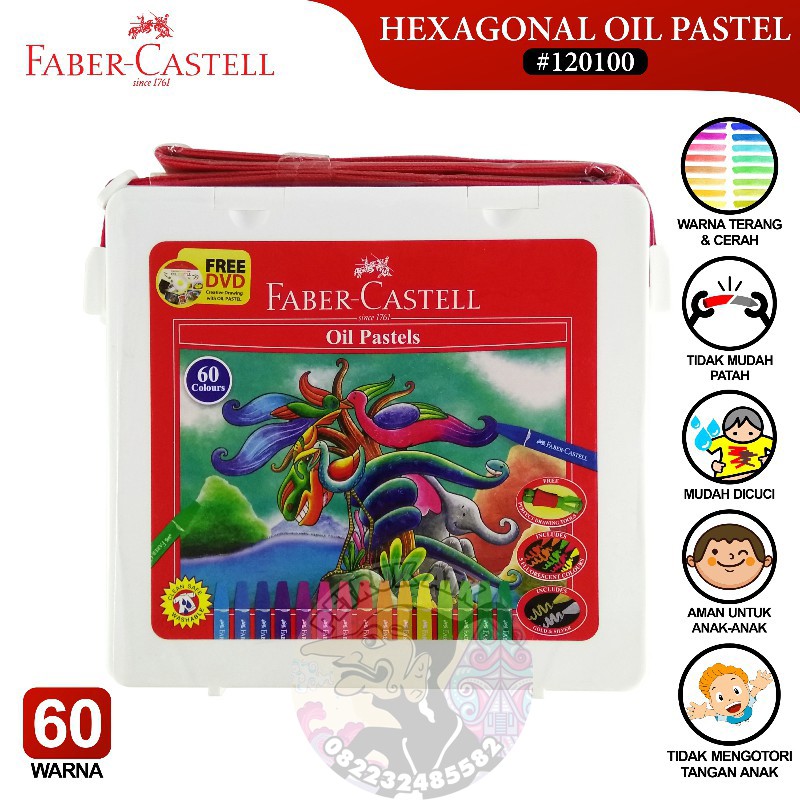 

[SET] OIL PASTEL / CRAYON FABER CASTELL HEXAGONAL 60 WARNA