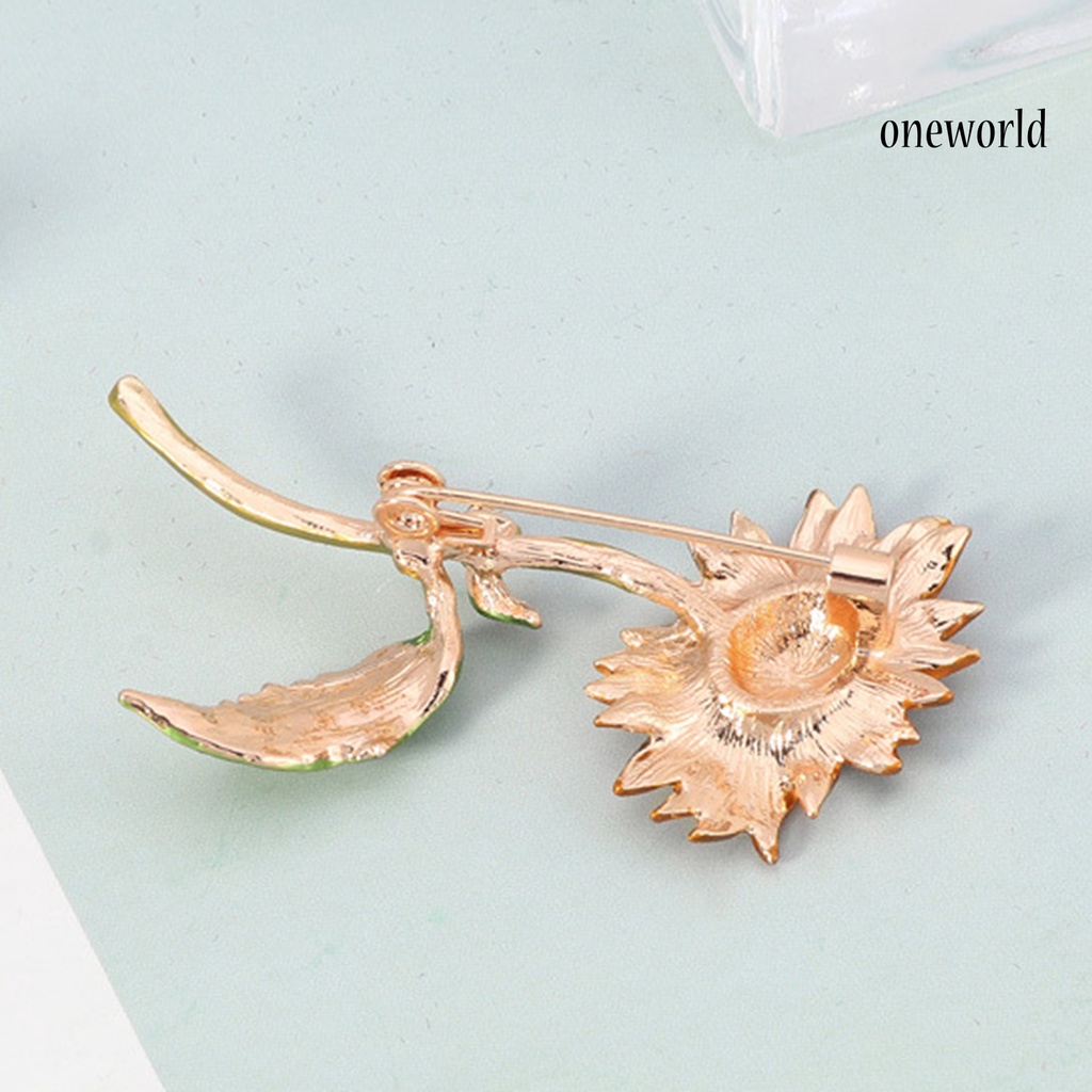 OW@ Summer Style Sunflower Shape Jewelry Gift Creative Brooch Pin for Party