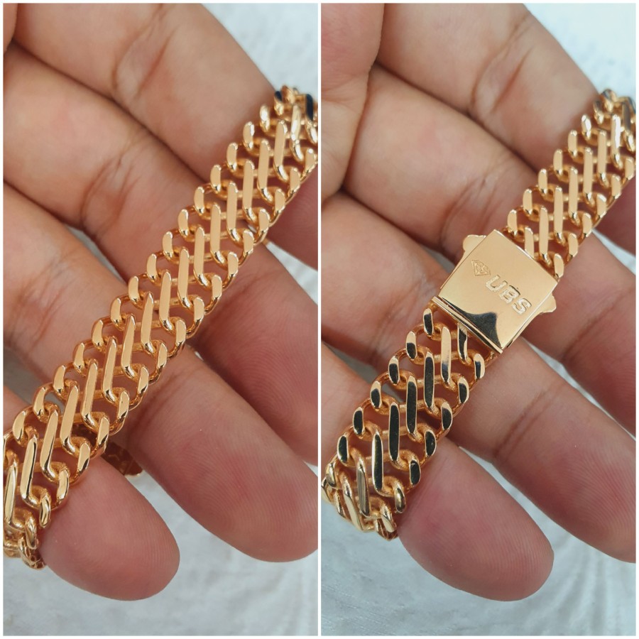 gelang hollow sisik naga silang polos emas 70% 700 70 %