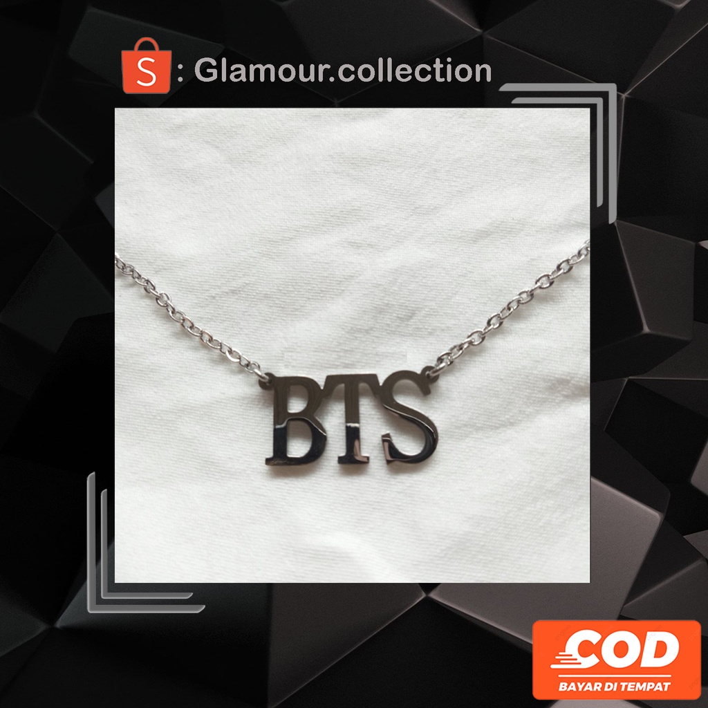 [COD] Kalung Rantai Liontin Huruf BTS Fashion Korea Kpop Korean Style