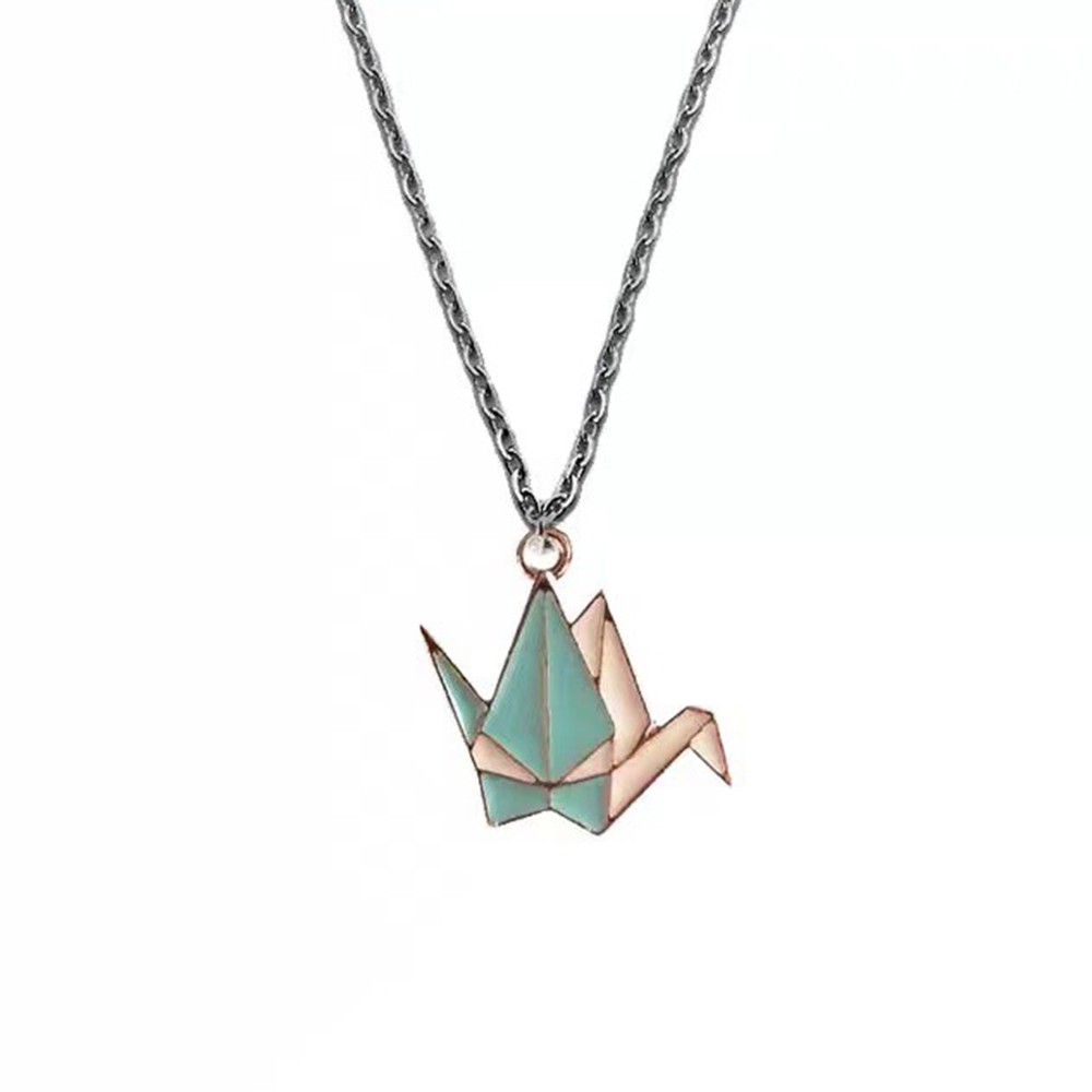 【COD Tangding】Creative Cartoon Necklace Thousand Paper Crane Pendant Necklace Fashion Couple Girlfriend Chain Choker