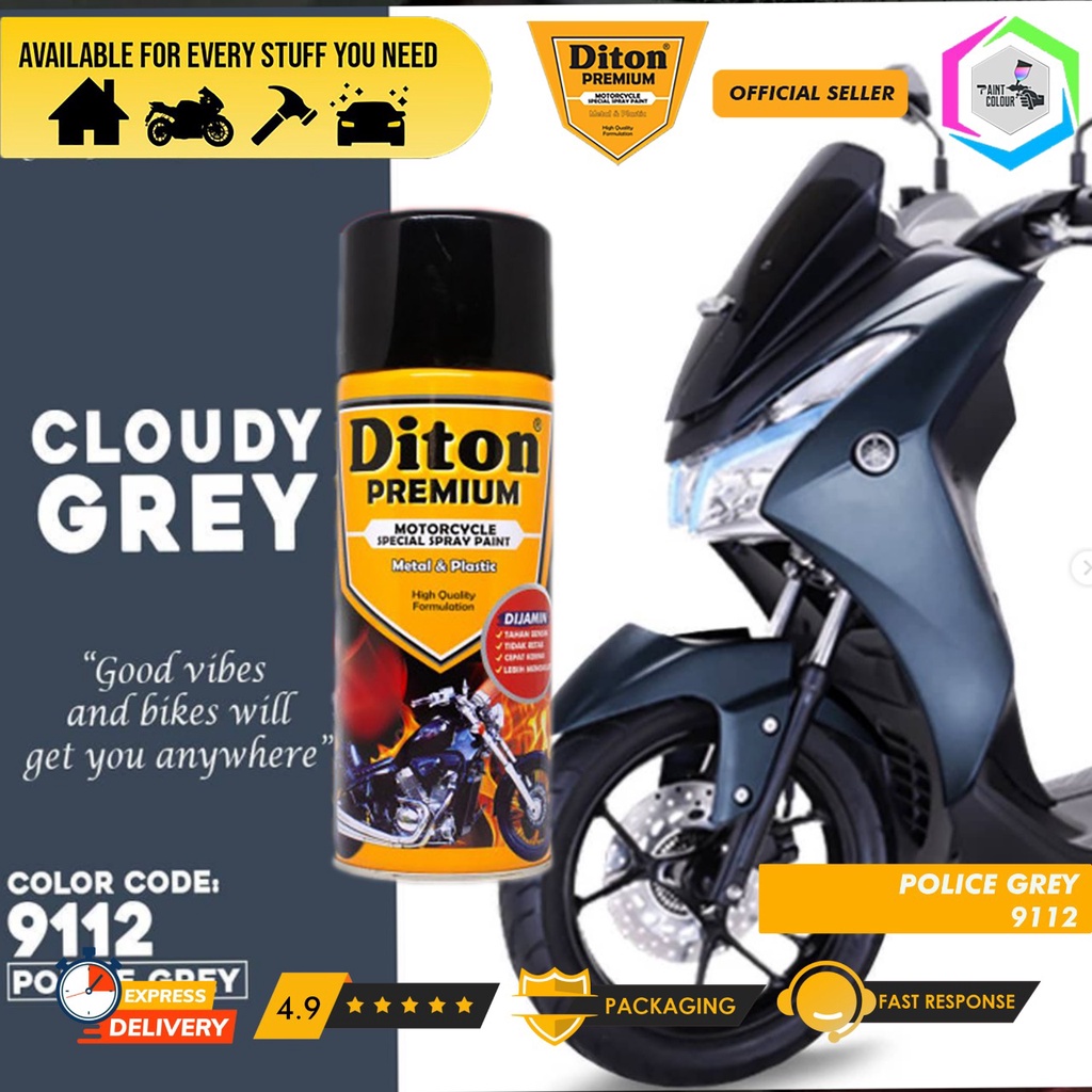 DITON PREMIUM Cat Semprot Standard - CLOUDY GREY 9112