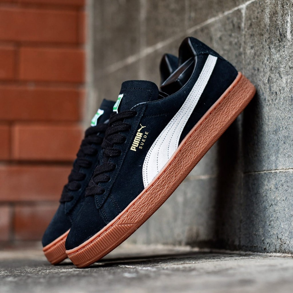 puma suede classic black white