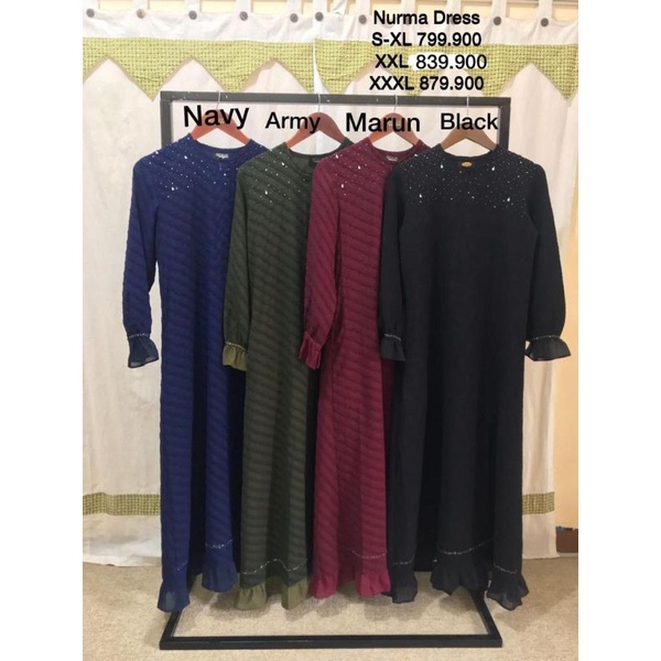 Gamis Wanita Siti Hajar Nurma Dress &amp; Nami Dress (Hitam)