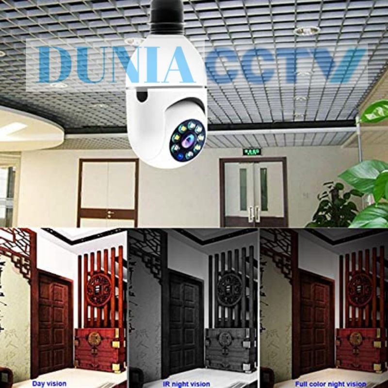 Kamera Cctv Ip Wifi Hd 8MP 1080p Panoramic 360 Derajat Bentuk Lampu Bohlam yoosee