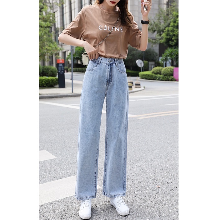 celana jeans wanita / celana jeans premium biru muda / korean style / termurah kekinian
