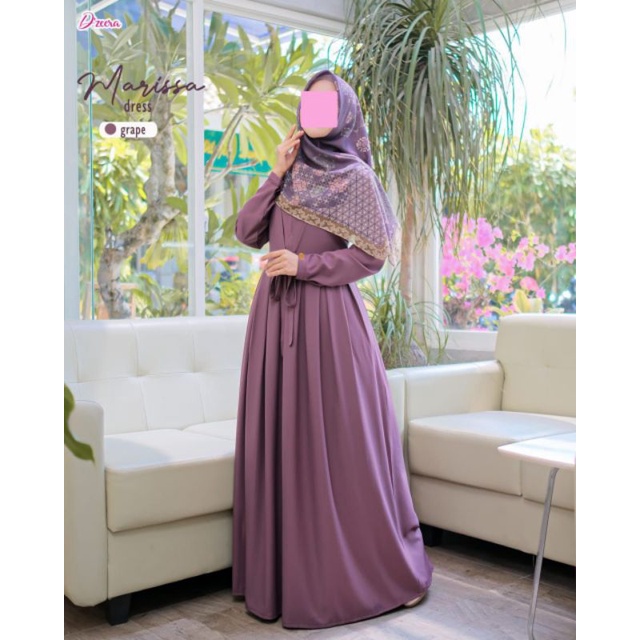 Marissa dress | By D’zeera ORI | gamis polos tali busui friendly gamis kekinian gamis pesta murah