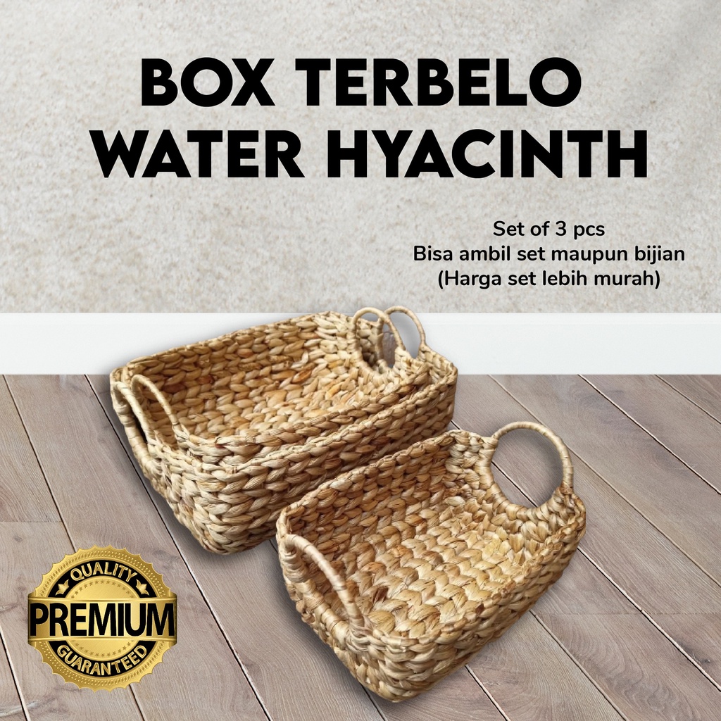 Box Terbelo Water Hyacinth Anyaman Handmade Keranjang SerbaGuna