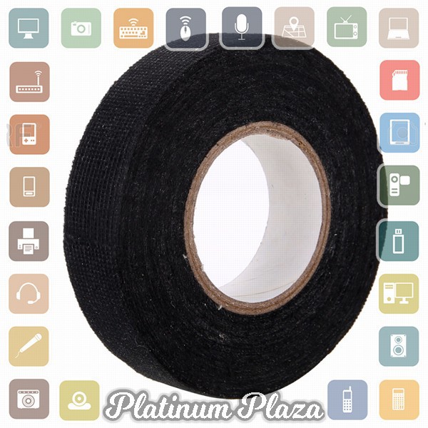 Mayitr AG Lakban Kabel Listrik Adhesive Cloth Wiring Tape 19mm - BI02980 - Black`28IDW5-