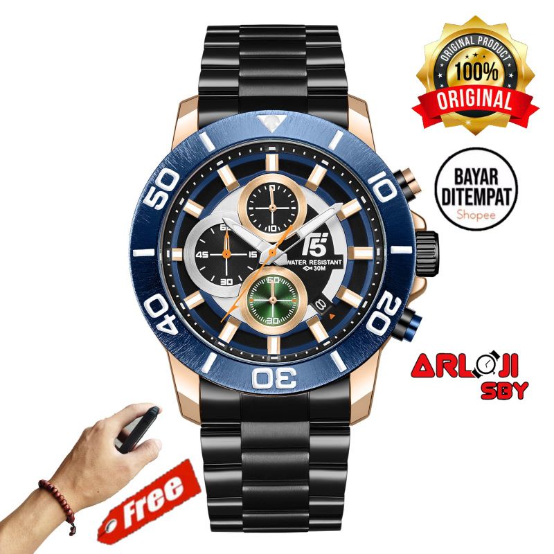 JAM TANGAN PRIA ANALOG T5 H 3755 CHRONO ORIGINAL TAHAN AIR || FREE GELANG