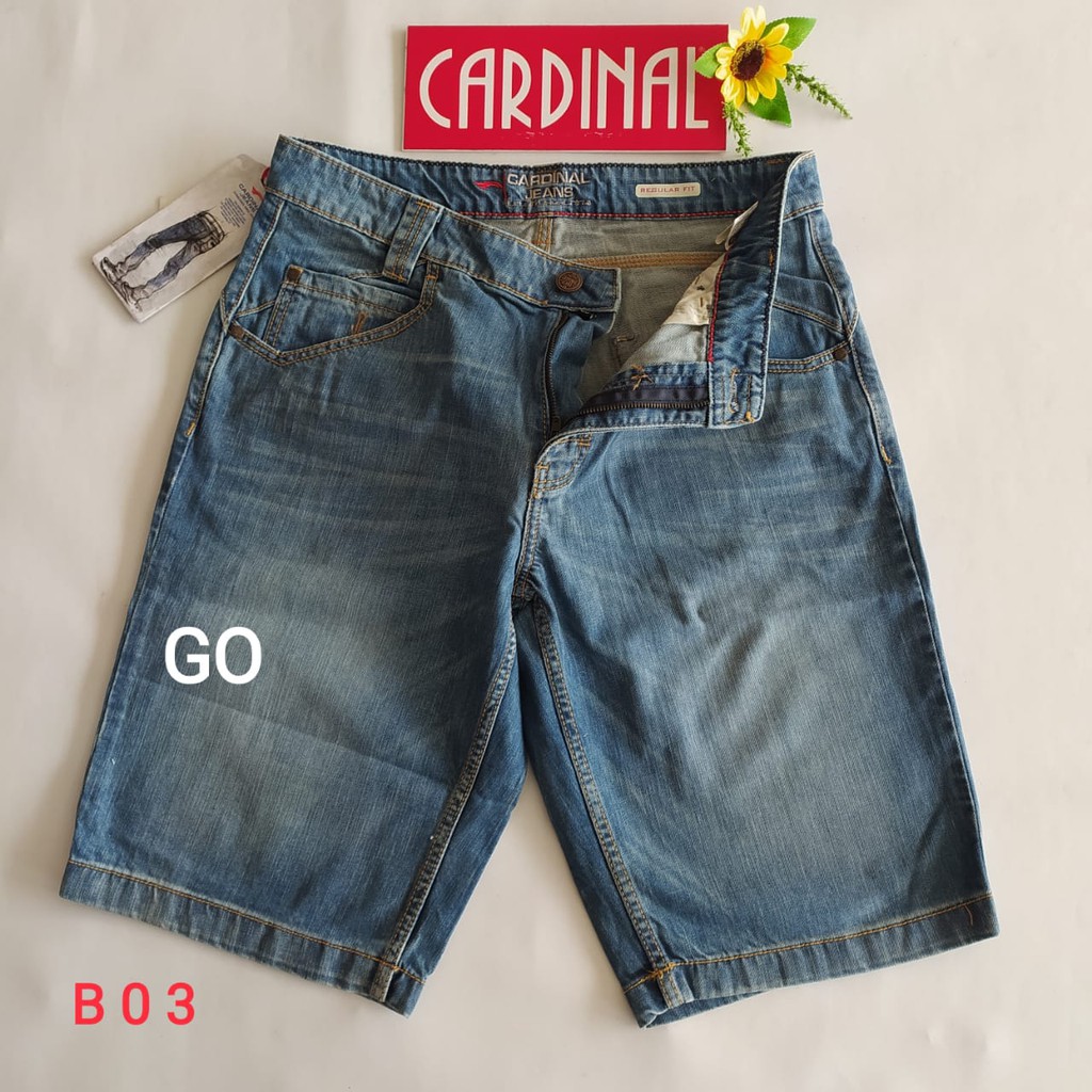 gof 35-CBV CARDINAL JEANS Celana Pria Celana Pendek Bermuda Casual Sobek Slimfit Reguler Fit Reguler